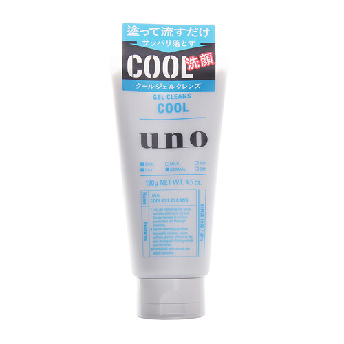 海囤全球日本进口 资生堂(Shiseido) uno吾诺男士 洁面啫喱  清凉型 130g/支 清凉舒爽