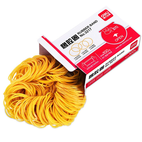 得力（deli）3217 盒装经济实用优质橡胶圈 橡皮筋 100g 1盒装