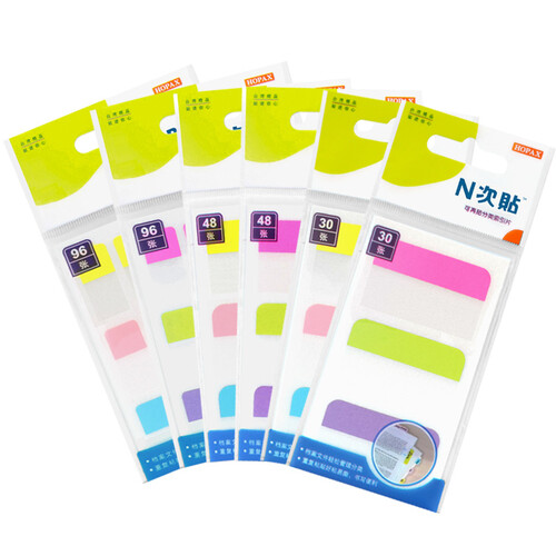 N次贴(STICKN)荧光指示标签组合包/分类索引片/便签条 书写型 6袋装（348片）