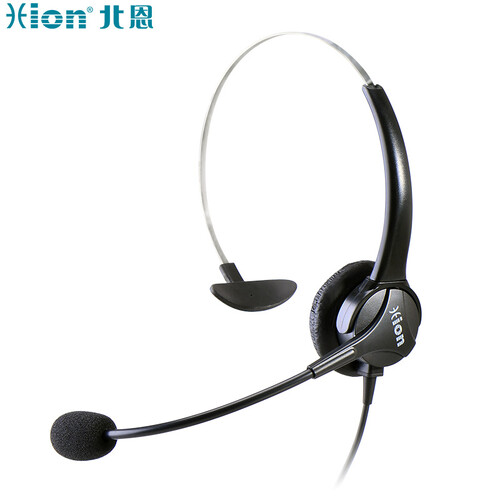 北恩（Hion） FOR600头戴式话务员电话耳麦呼叫中心客服专用电脑耳机 单耳 USB插头+音量调节麦克风静音(适用电脑)