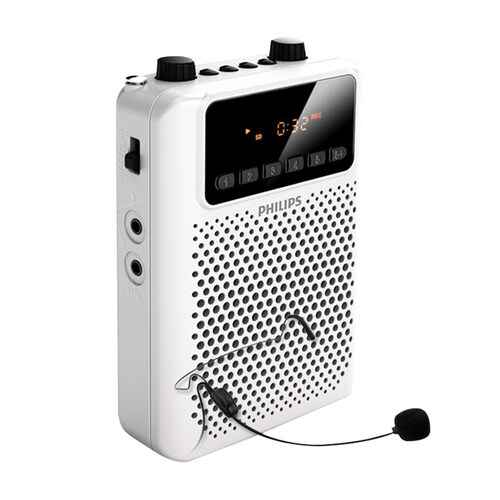 飞利浦（PHILIPS） 无线便携广场音响 小蜜蜂扩音器插卡音箱 FM收音录音教师导游教学专用播放器 官方配置