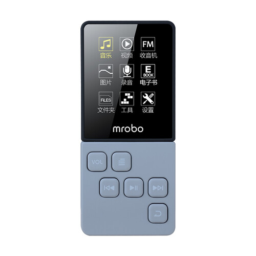 mrobo mp3播放器迷你学生款p3阅读器有屏随身听mp4能看小说mp5电子书外放听歌神器HIFI 灰色8G