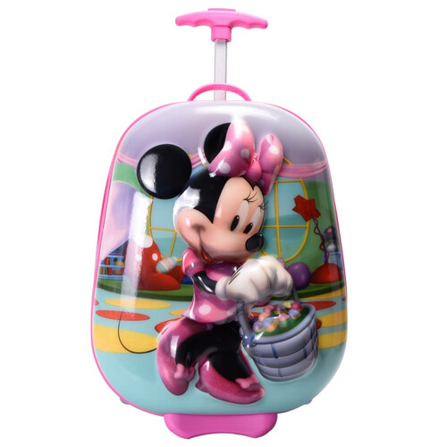 京东超市迪士尼（Disney）儿童拉杆书包女小学生拉杆包  蛋型硅胶立体学生拉杆箱登机箱16英寸拉杆书包 TGMB0091B粉色