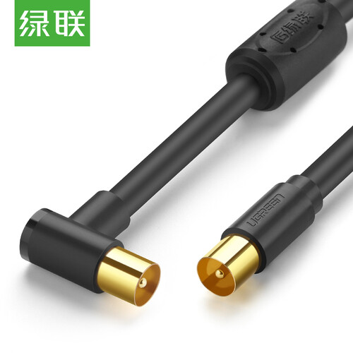 绿联（UGREEN）RF有线电视高清数字闭路线 双磁环射频信号线 公制F头机顶盒电视TV接头连接线 1米 10712