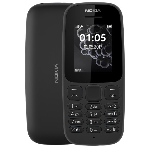 诺基亚（NOKIA）新105 黑色 直板按键 移动联通2G手机 老人手机 学生备用功能机