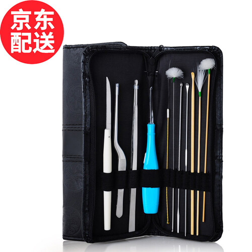 京东超市大吉采耳工具十一件掏耳朵采耳工具套装挖耳朵挖耳勺不锈钢挖耳镊子发光带灯鹅毛棒成人耳扒神器 十一件套