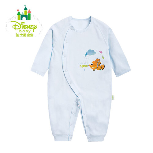 京东超市【京东配送】迪士尼(Disney)婴幼儿衣服纯棉哈衣爬服侧开连体衣153L659 淡蓝 66cm