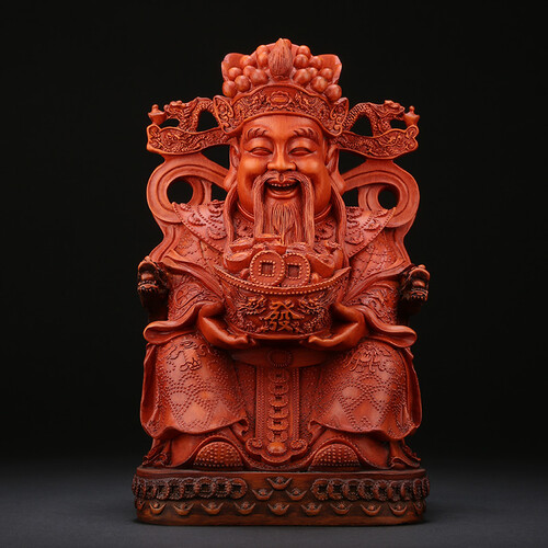 上善若水 财神摆件 文财神爷佛像乔迁开业礼品家居供奉神位风水摆设 小号元宝财神