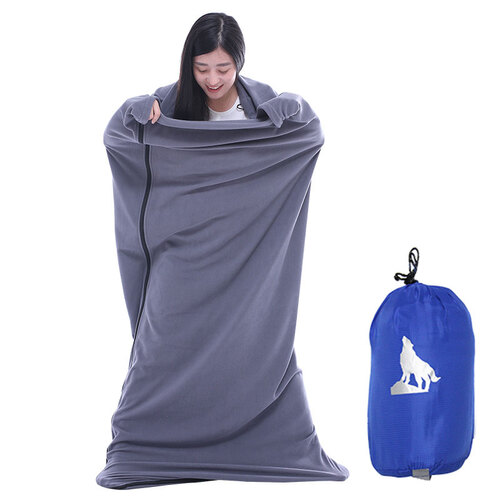 北极狼 （BeiJiLang）户外成人露营法兰绒抓绒睡袋内胆 商务旅行便携 休闲午休空调被 灰色 BJL-抓绒睡袋