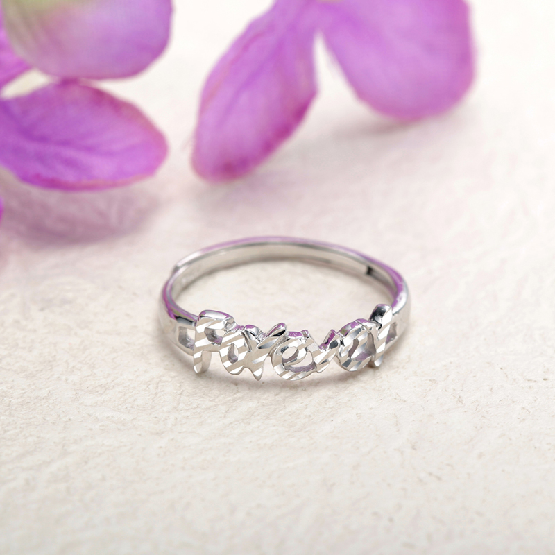 Ya Ning Jewelry 950 Platinum Women's Ring Forever Eternity Ring Adjustable Size Gift to Girlfriend