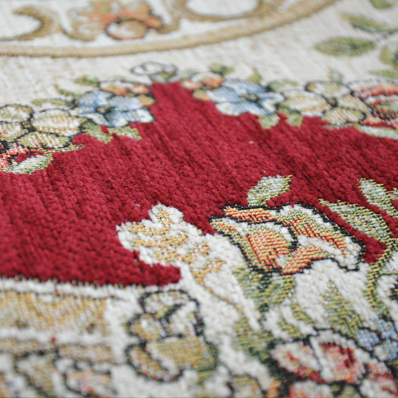 Zhonghong round study entrance floor mat living room bedroom bedside entrance entrance hanging chair hanging basket blended weaving machine washable Nordic style red 80*80CM round