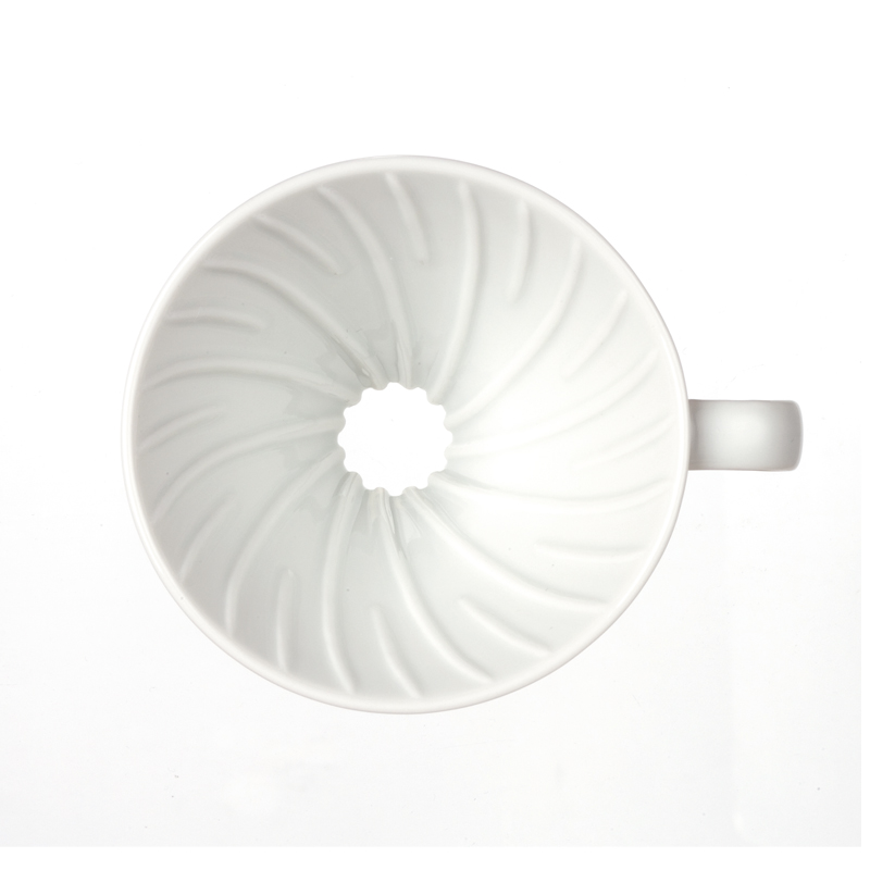 HARIO Japanese V60 classic ceramic coffee filter cup Arita yaki coffee cup hand-brewed coffee cup with matching measuring spoon VDC white 1-4 servings + measuring spoon