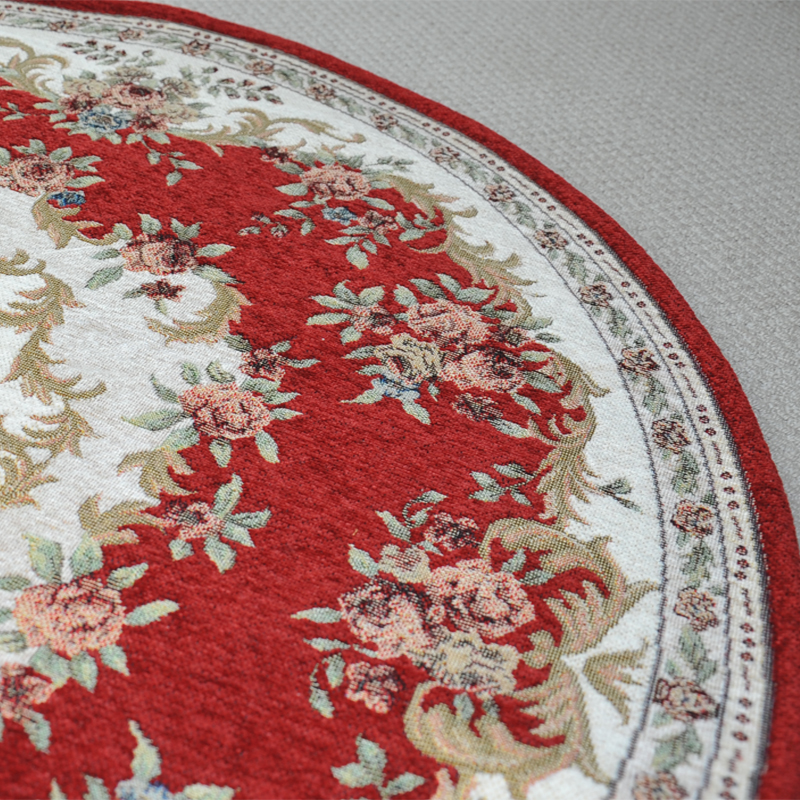 Zhonghong round study entrance floor mat living room bedroom bedside entrance entrance hanging chair hanging basket blended weave machine washable T01 red 90*90CM round