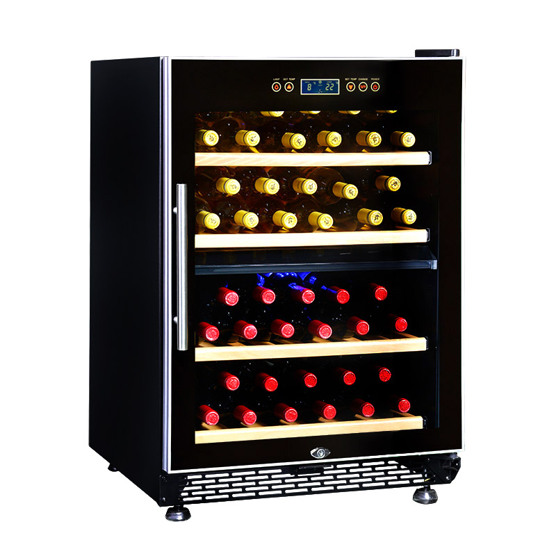 Fuguihong fs-54bs dual temperature air-cooled professional constant temperature red wine cabinet black