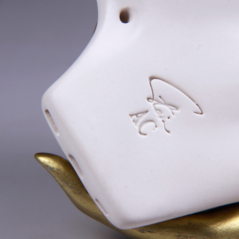 FENG YA OCARINA (FENG YA OCARINA) performance large gamme à trois tubes blanc mat alto C-key ocarina AC ocarina trois tubes blanc mat AC ouverture avant