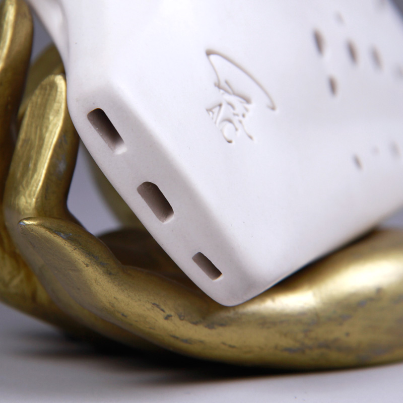 FENG YA OCARINA (FENG YA OCARINA) performance large gamme à trois tubes blanc mat alto C-key ocarina AC ocarina trois tubes blanc mat AC ouverture avant