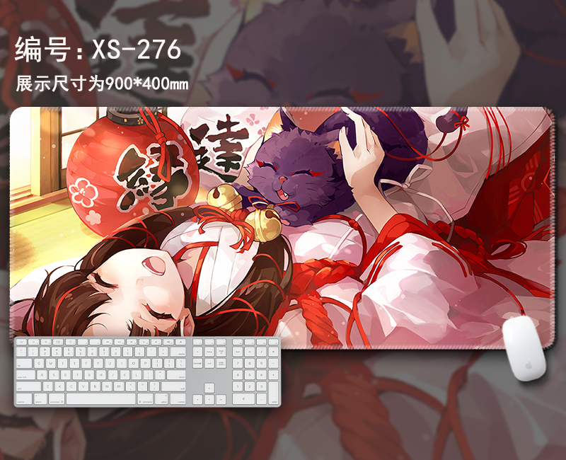 动漫鼠标垫超大号二次元少女定制黑丝禁欲系游戏桌垫男生电竞创意键盘