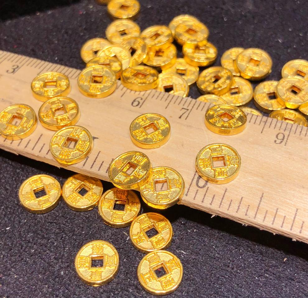 欧阳先生999足金手链五帝钱币红绳手串皇帝通宝金铜钱硬金本命年脚链