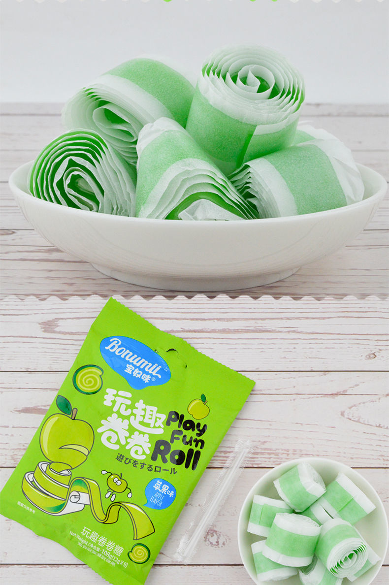 宝奴咪玩趣卷卷软糖棒棒果味创意手工网红怀旧儿童小零食水果糖卷卷糖