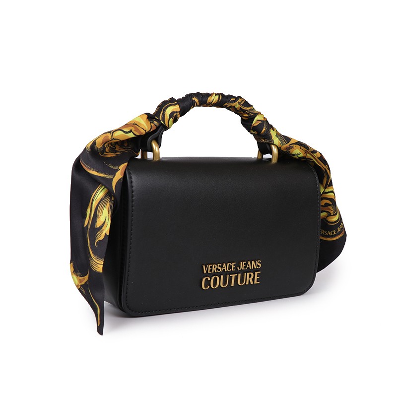 versace范思哲手提包女士聚氨酯荔枝纹手提斜挎链条包小方包2va4bf67