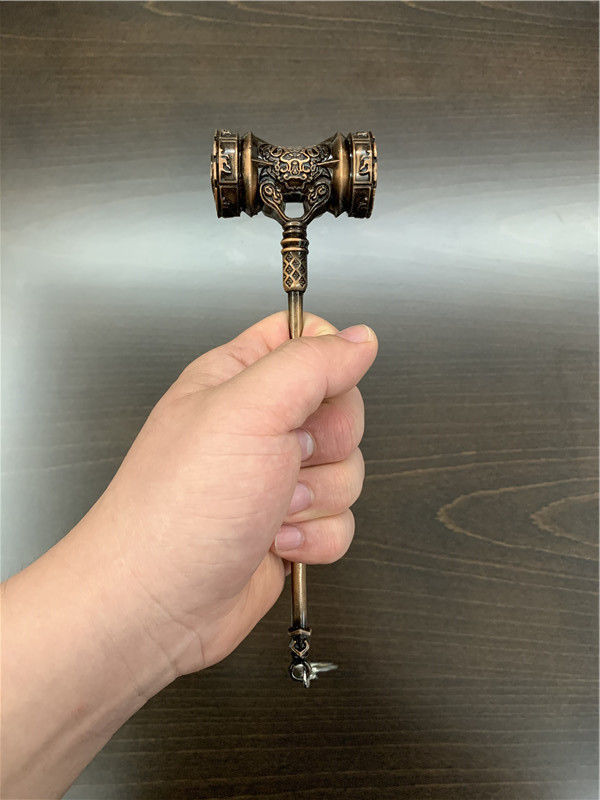 唐三闪光昊天锤动漫周边实心昊天锤儿童金属玩具12cm昊天锤金色空心