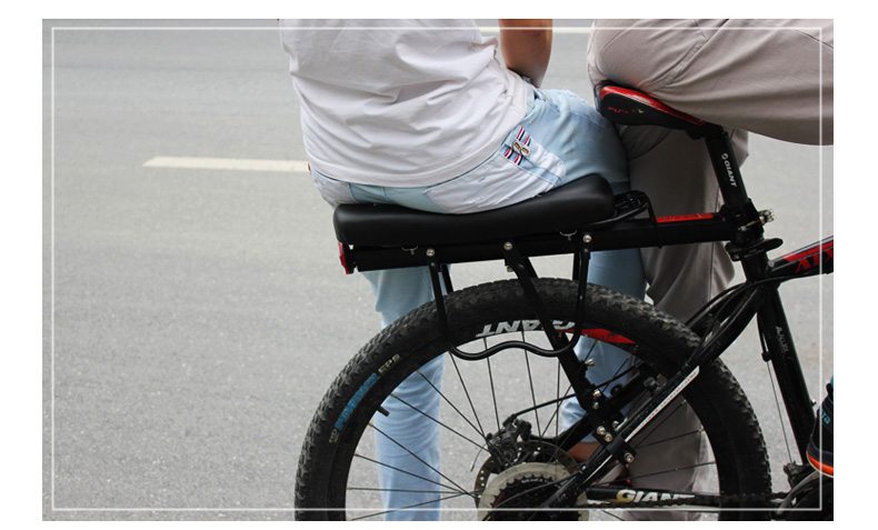 山地自行车后座垫 载人后货架坐垫 带人舒适鞍座 儿童后座垫装备 黑色