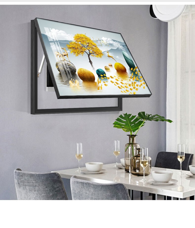 电表箱装饰画现代简约液压上翻电闸箱壁画网络多媒体箱遮挡画客厅挂画