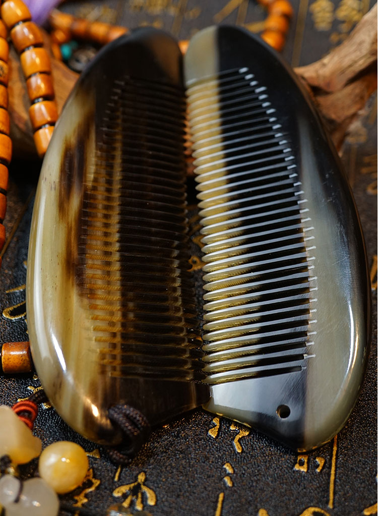 牦牛角梳子青海西藏西藏天然牛角梳牦牛角梳子牛角女天然精品按摩牛角