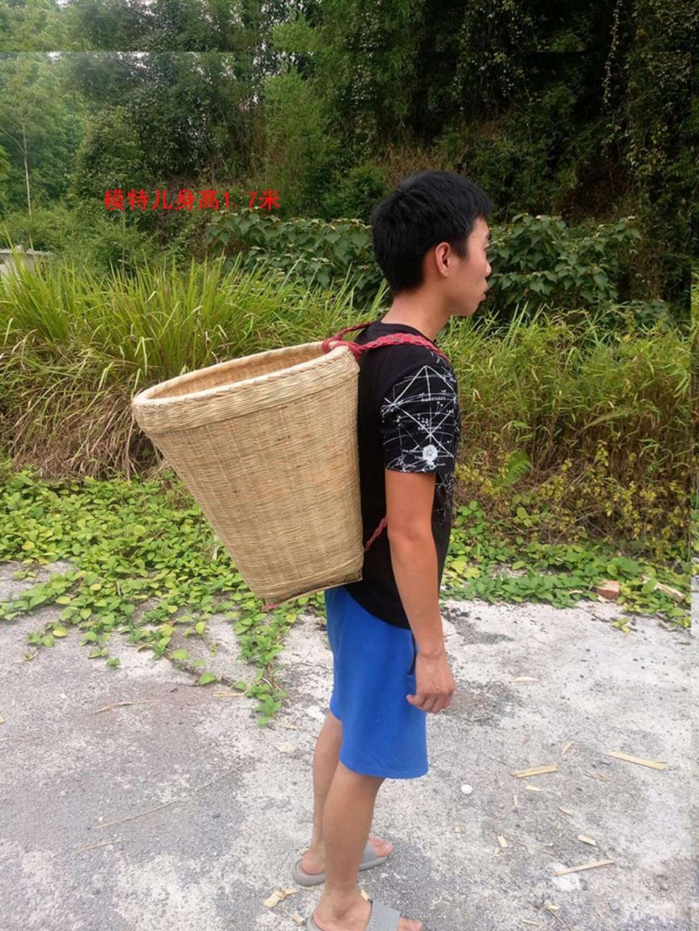 背篓竹编竹背筐竹背篼大号手工竹制品四川买菜竹子箩筐背篓b款大号