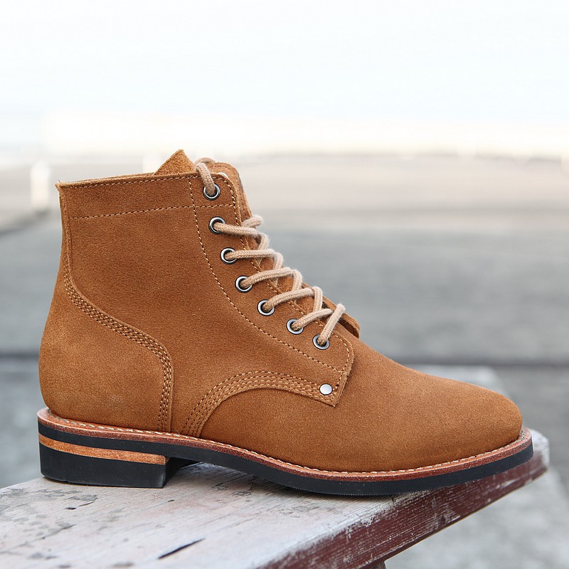 固特异手工翻毛大逃亡靴 高帮工装靴m43作战靴户外休闲皮鞋男品质定制