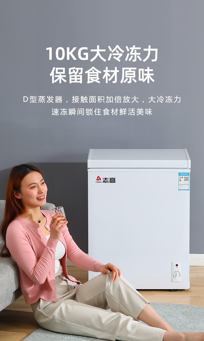志高迷你冷冻柜节能款志高小冰柜家用冷冻小型冷冻型迷你冰柜保鲜冷冻