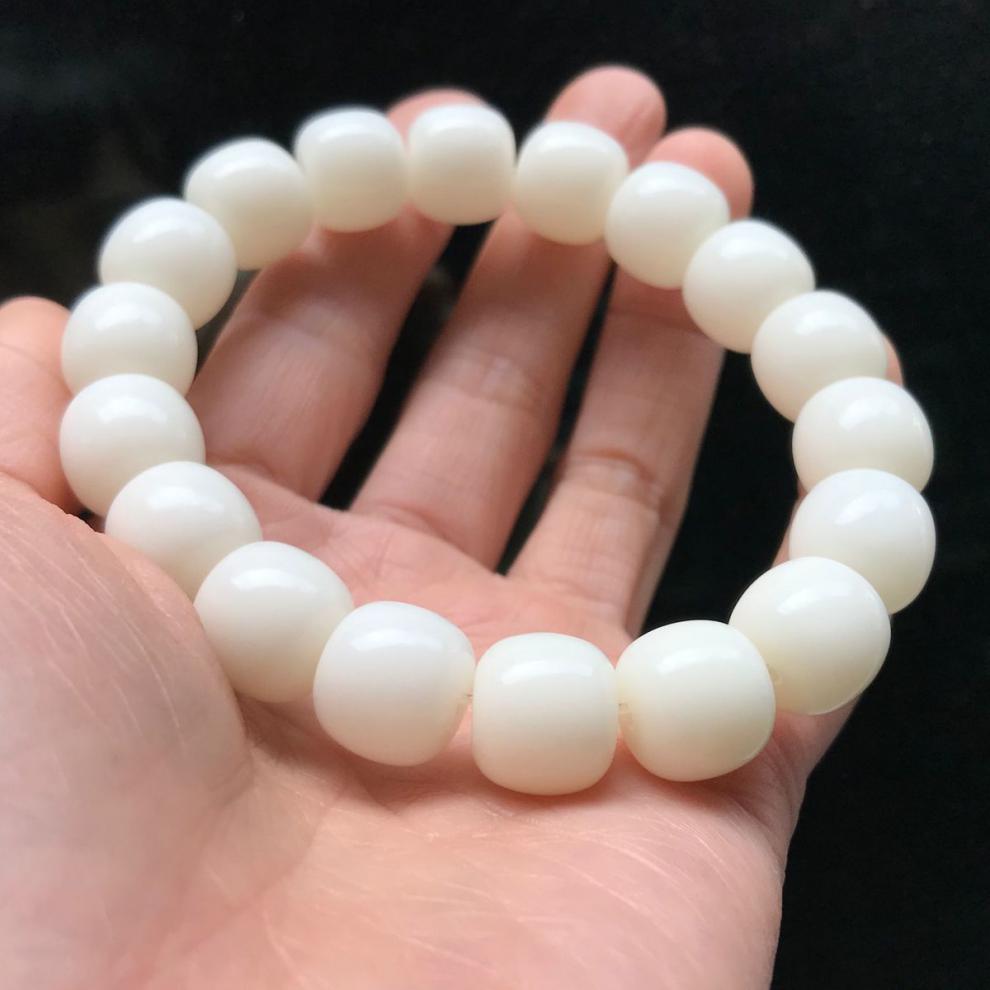 赢夫人天然白玉菩提绕指柔菩提根单圈手串盘玩老型文玩手串男女老型单
