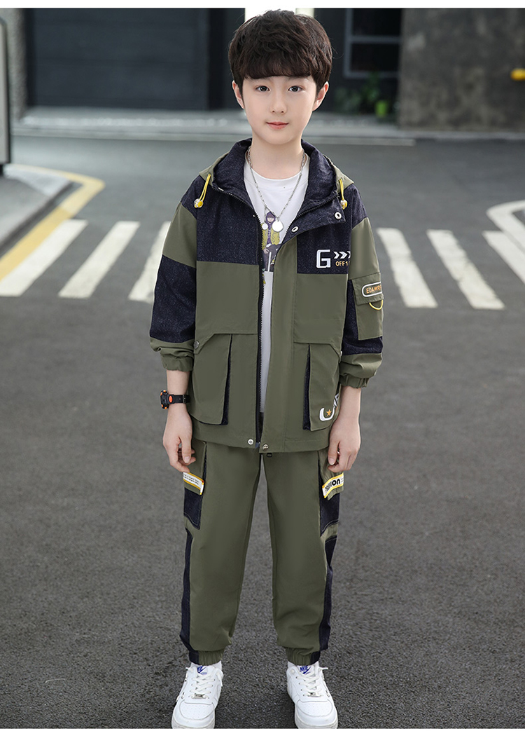 荷棠梦男童运动套装9岁小学生运动服套装男孩衣服10岁春秋装2022新款