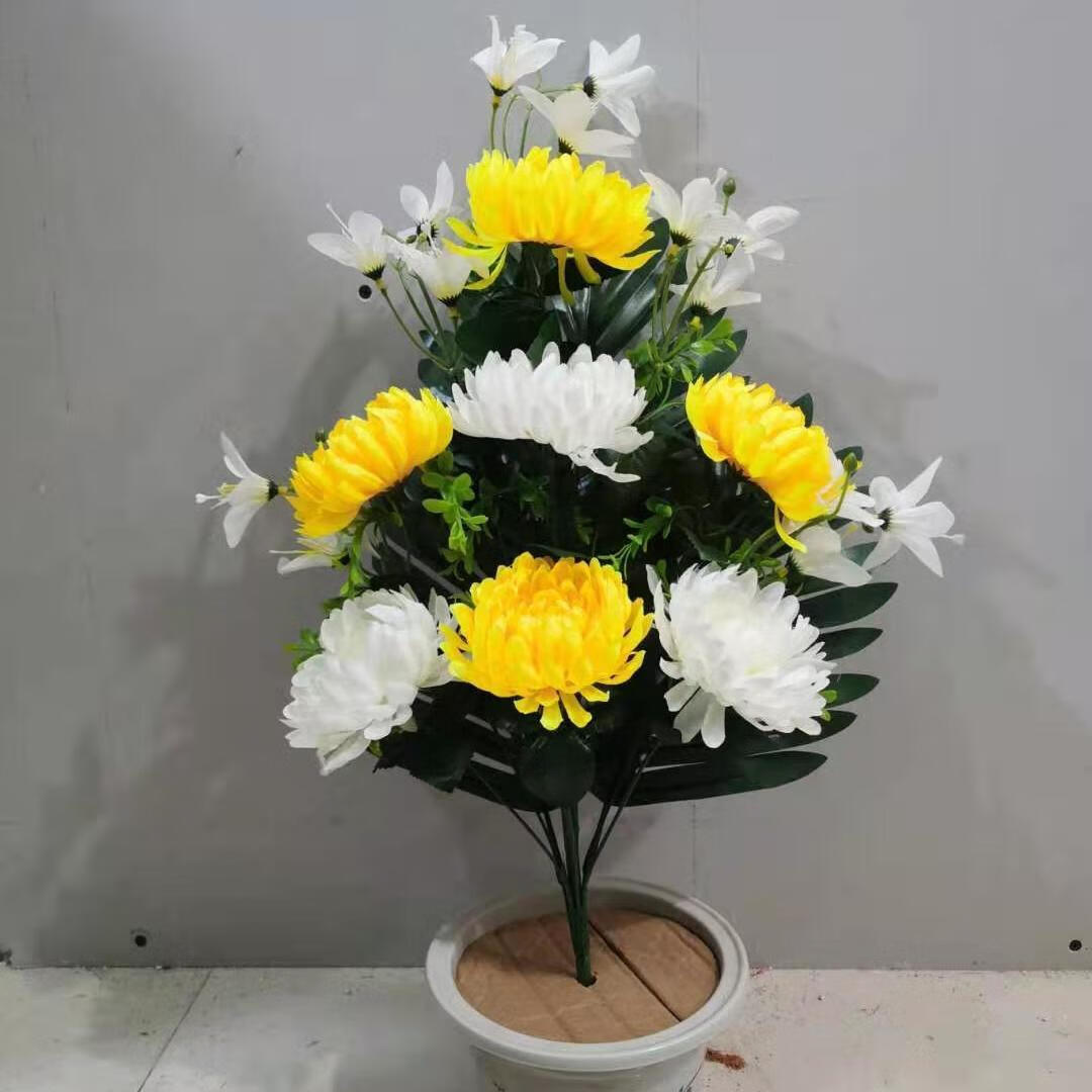仿真清明节扫墓花上坟用的花祭祀用品插花假花祭祖墓前花五七祭拜