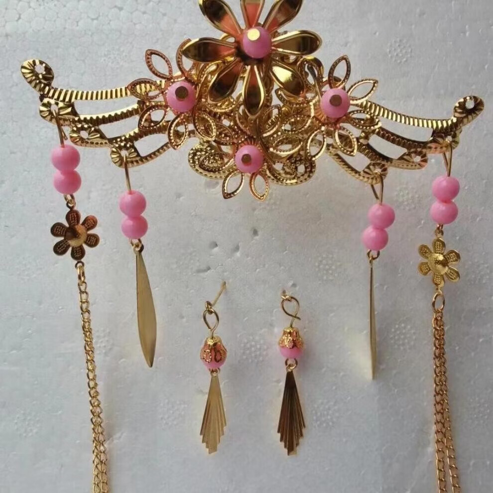 娃娃头饰60厘米30厘米娃娃通用古饰凤冠步摇发簪配饰朋友孩子生日礼物