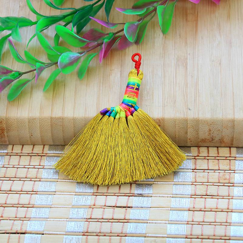 端午节小扫把端午节手工编织金色芒草吉字扫帚宝宝随身儿童床头小扫把