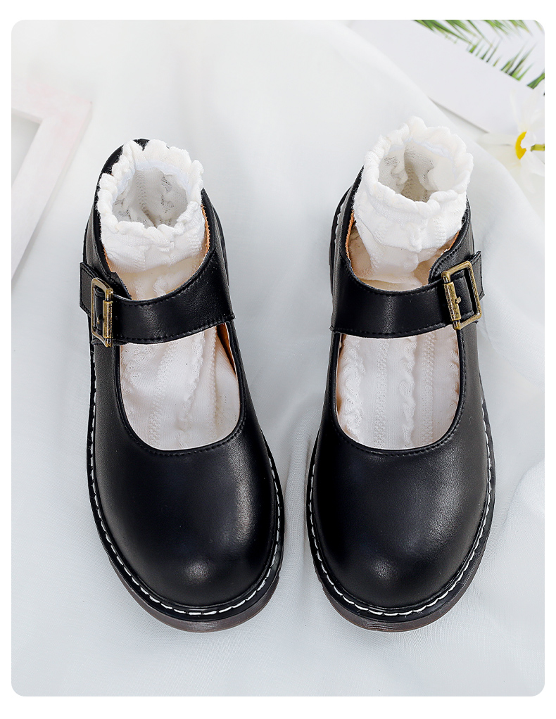 优优1点儿童jk鞋女童春秋学院风皮鞋穿搭配jk的黑色鞋子2021新款复古