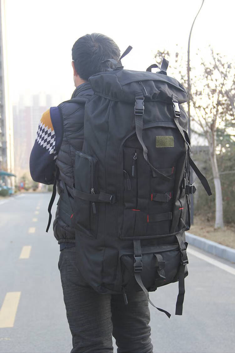 背囊迷彩100升 大容量70升迷彩旅行双肩包登山代步旅行打工背包100