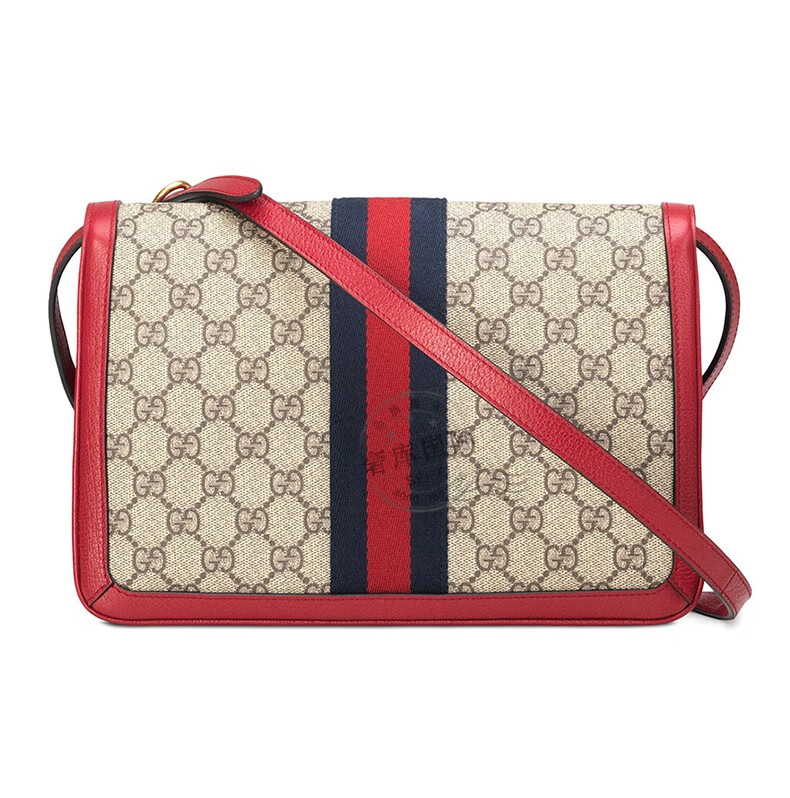古驰(gucci) 女包小蜜蜂搭扣红绿织布单肩链条包524356 i6bt 白色
