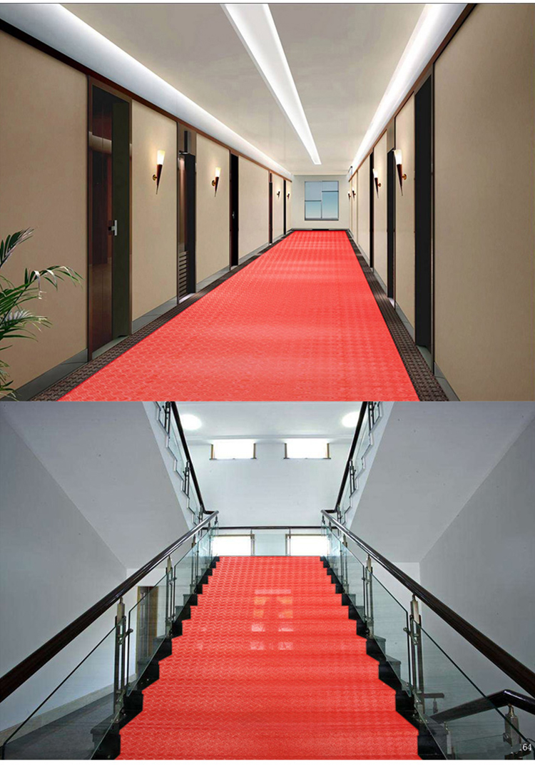 橡胶耐磨pvc防滑地胶垫塑料家用商用地毯走廊满铺地板革下单定制 红