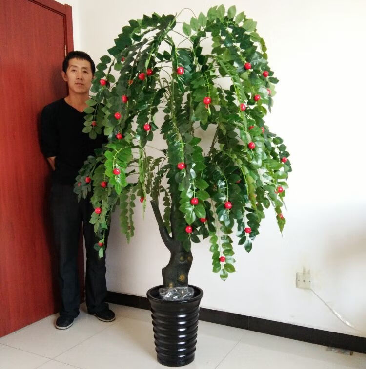 假树金钱果树摇钱树仿真植物树绿植盆栽客厅酒店办公室落地装饰花 80