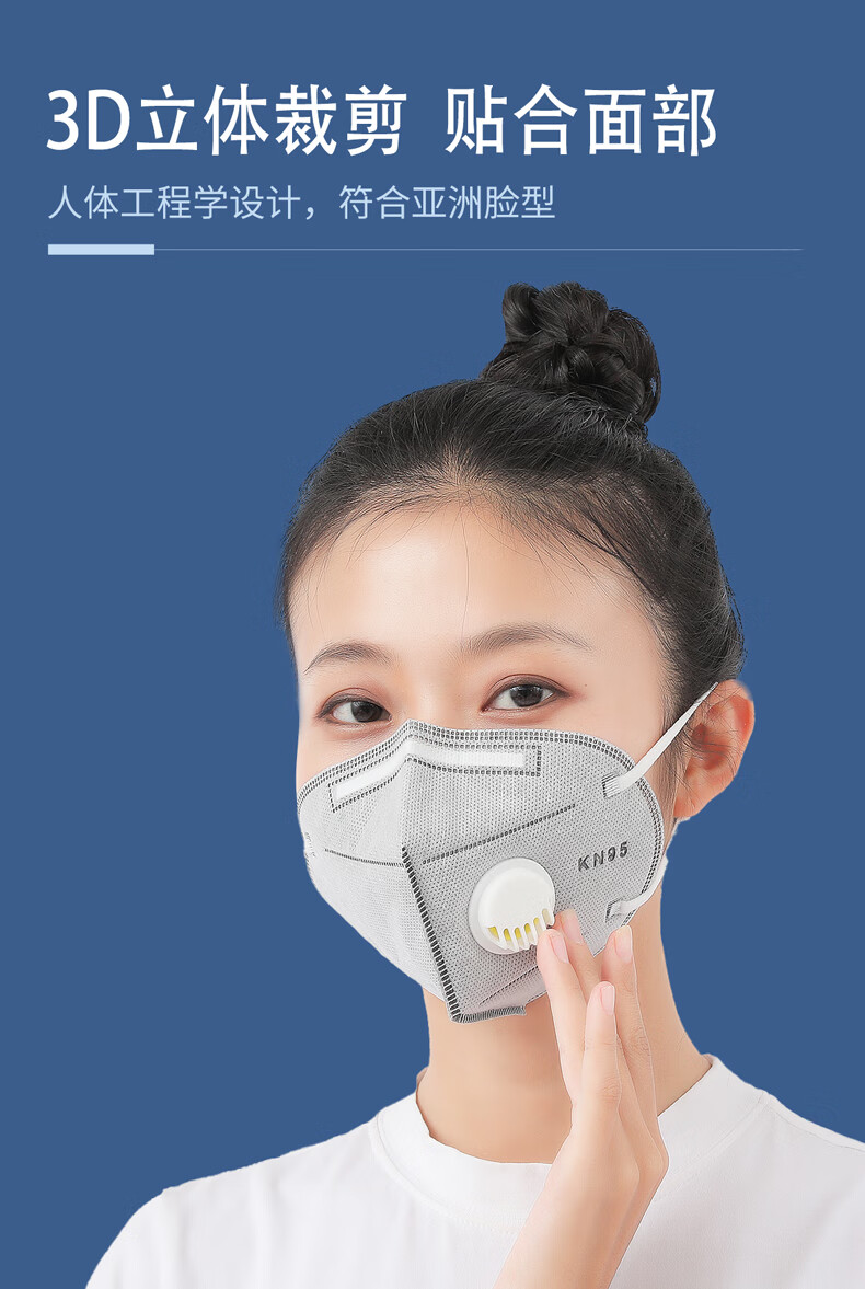 n95口罩带阀立体n95加厚防尘防工业粉尘煤矿工地打孔专用男 6层【活性