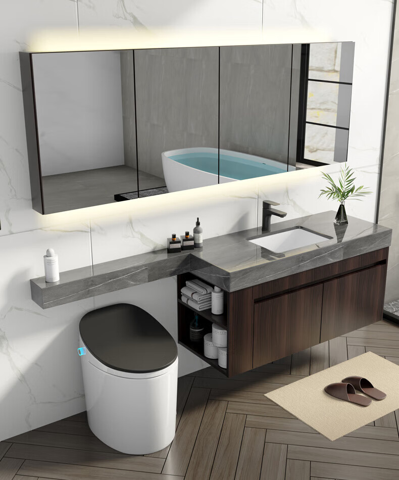 日本卫浴toto 出口德国高端卫生间实木浴室柜组合洗手盆洗脸盆新中式