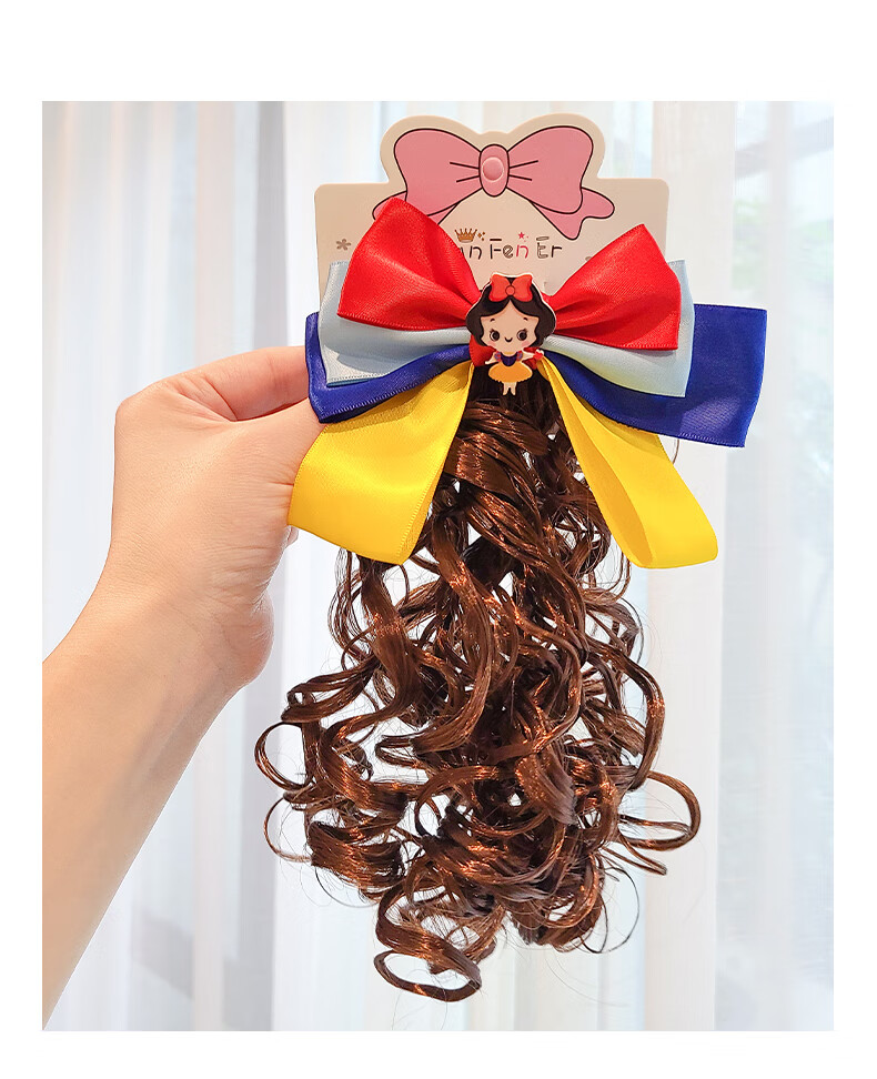 disney迪士尼旗舰官方店可爱白雪公主装扮儿童发饰假发辫发箍头饰碎发