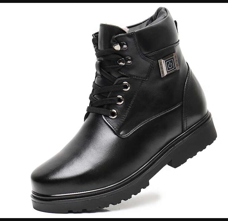 【jd健康】尼瓦蒂冬季加热鞋男户外充电发热鞋电暖皮鞋加绒电热鞋 42