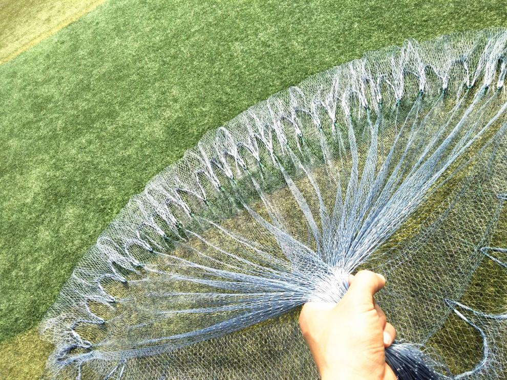 纯手工编织大力马撒网手抛网渔网鱼网传统老式旋网自动手撒渔网 手工