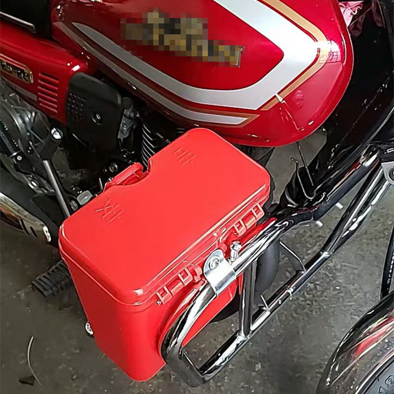 男士125150摩托车保险杠工具箱125水杯架储物盒置物箱尾箱可上锁蓝色