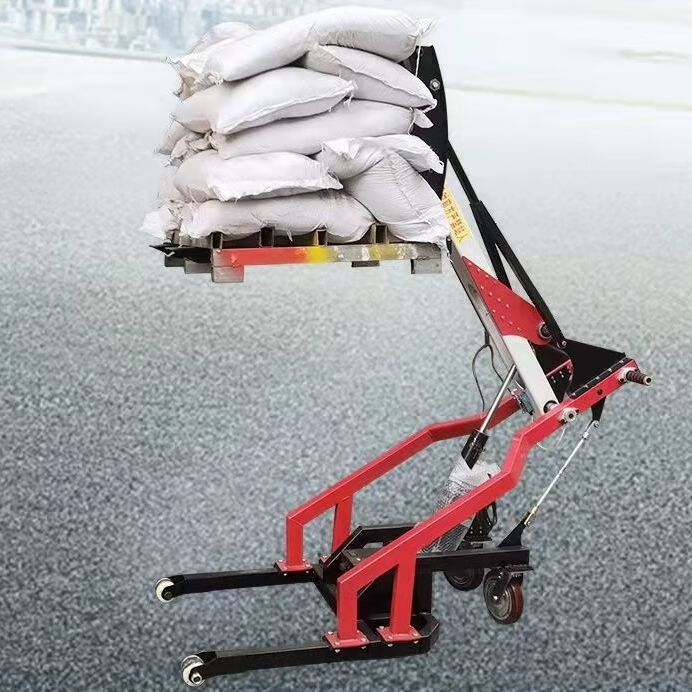 简易曲臂式液压升降叉车小型充电便携装卸货堆高搬运车神器 称重300