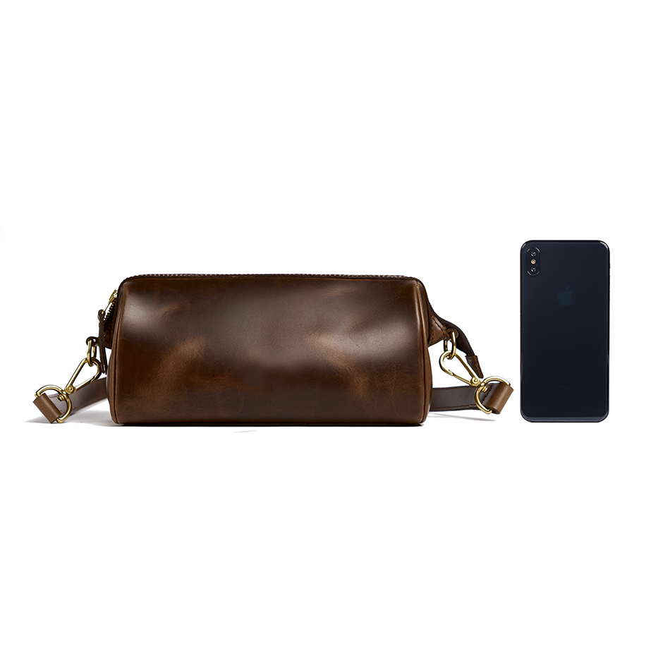 绅士手拿!美国茶芯皮复古手拿包 茶芯皮c4 帆布内里a2