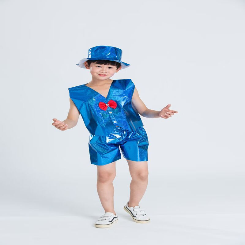 窈欣环保时装秀diy手工制作材料儿童表演服幼儿园亲子走秀潮服男女童